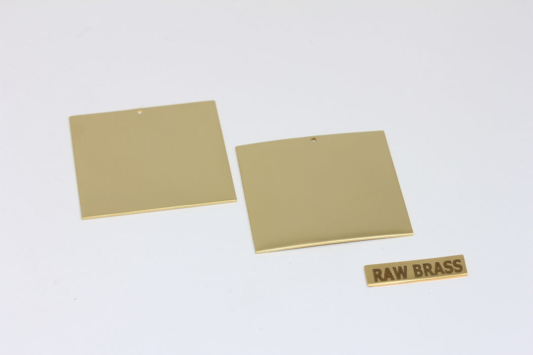 40x40mm Raw Brass Square Blank Pendant, Large Square Stamping Blanks, BXB446-2