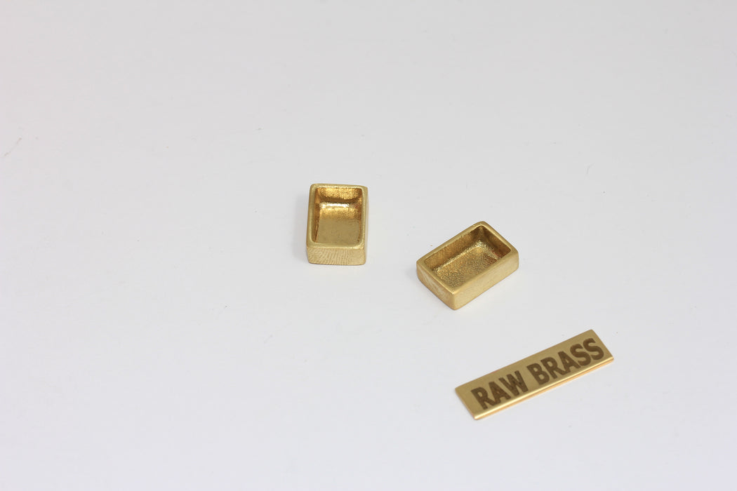 7,5x12mm Raw Brass Rectangle Frame Settings, Bezel Cabochon Charms, MGN108