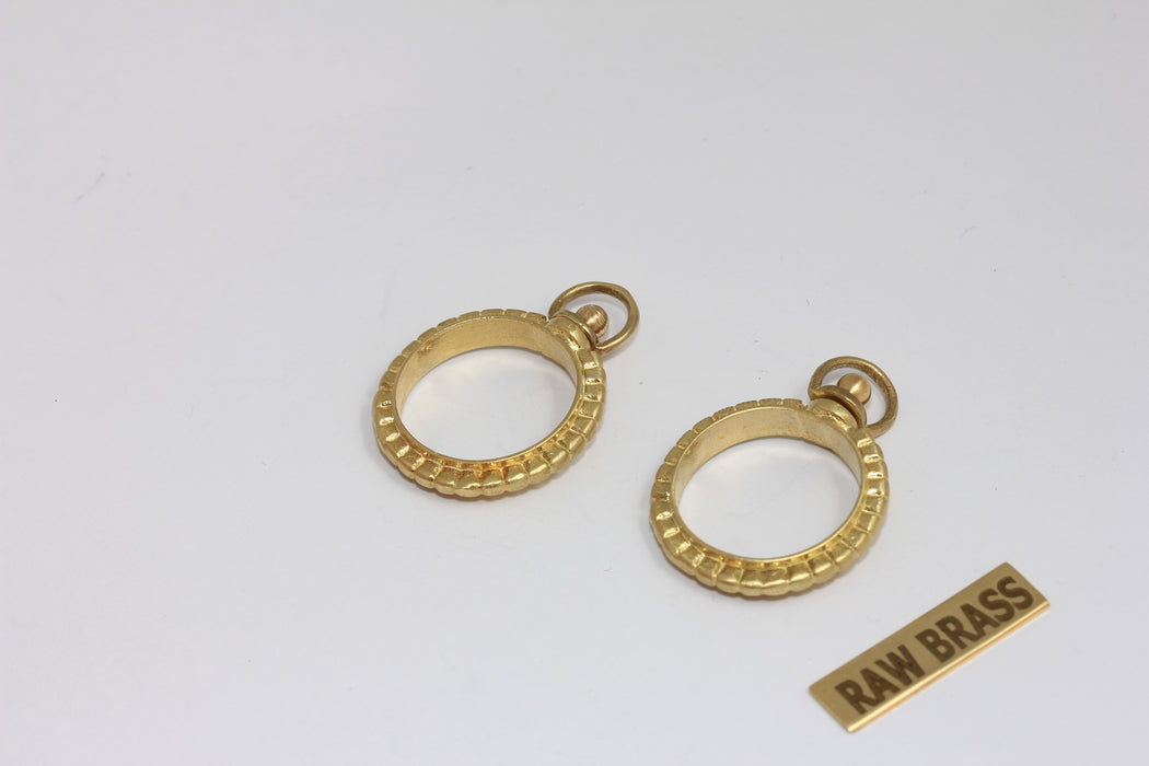 24mm Raw Brass Round Frame Medallion, Medallion Necklace Pendant, MGN106