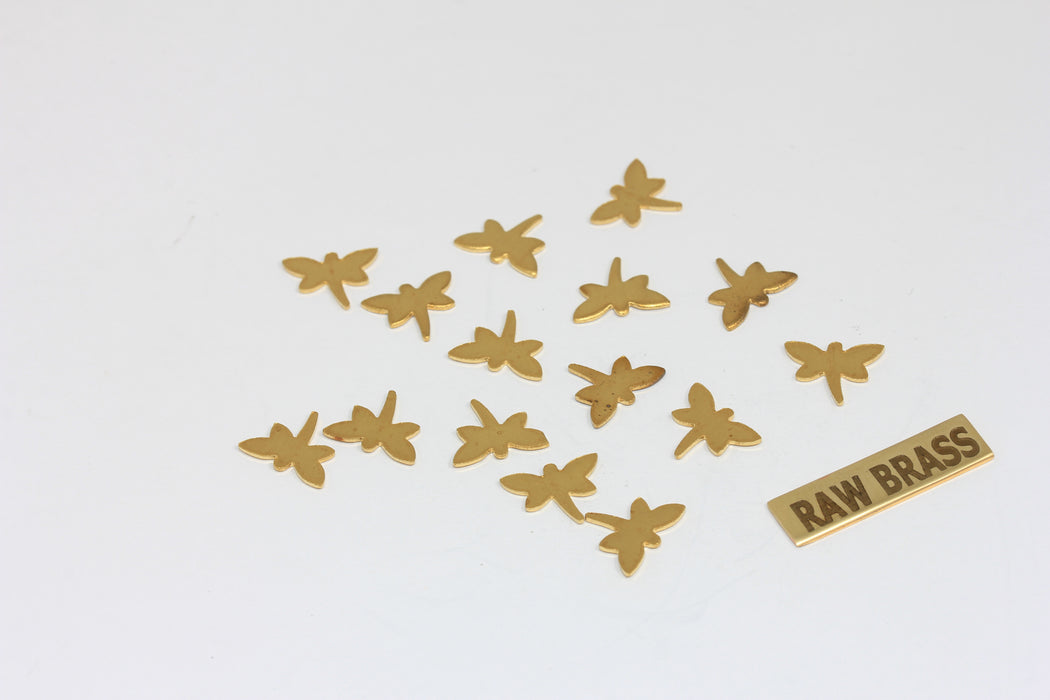 9x11mm Raw Brass Butterfly Charms, No Hole Flat Butterfly Disc Charm, MGN90