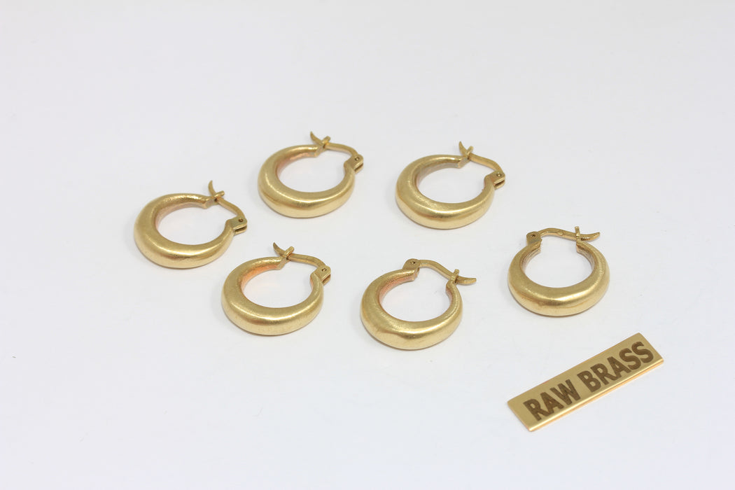 16x18mm Raw Brass Lever Back Earrings, Hoop Earrings, MGN96