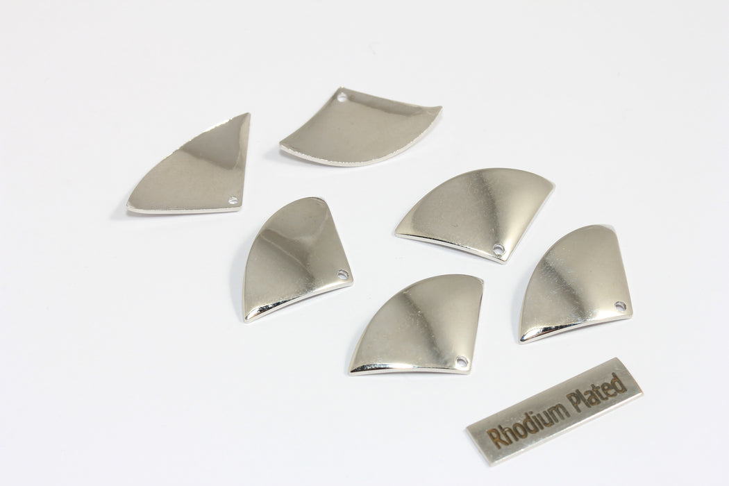 14x16mm Rodyum Kaplama Üçgen Charms, Üçgen, MTE803