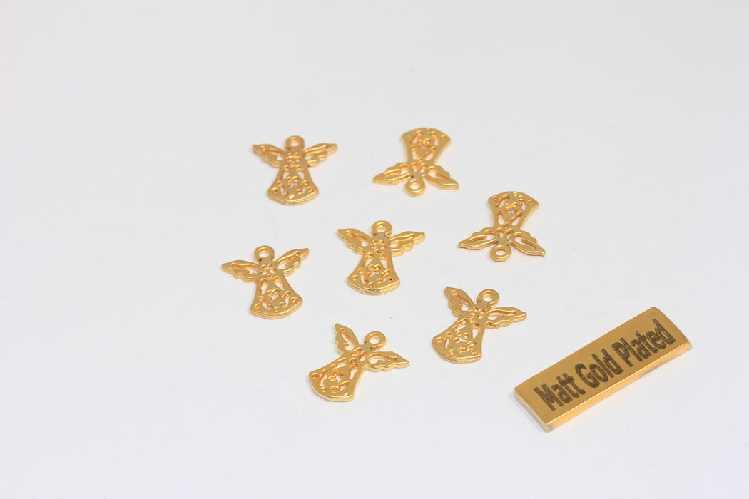 14x15 mm 24 ayar Mat Altın Melek Takıları, Filigran Melek Kolye Takıları, BRT98