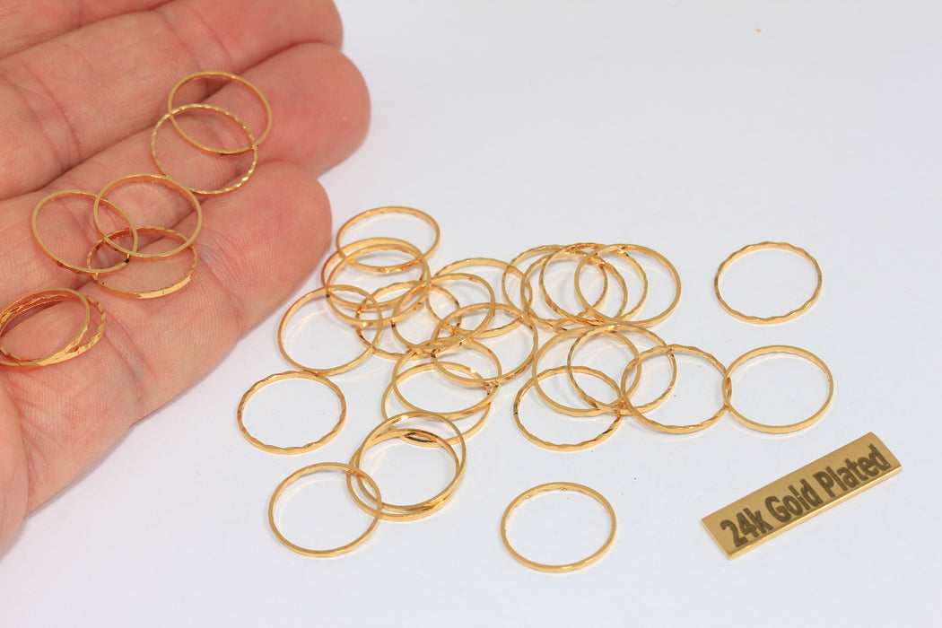 14mm Shiny Gold Closed Ring, Connectors, Circle Connector, BRT70