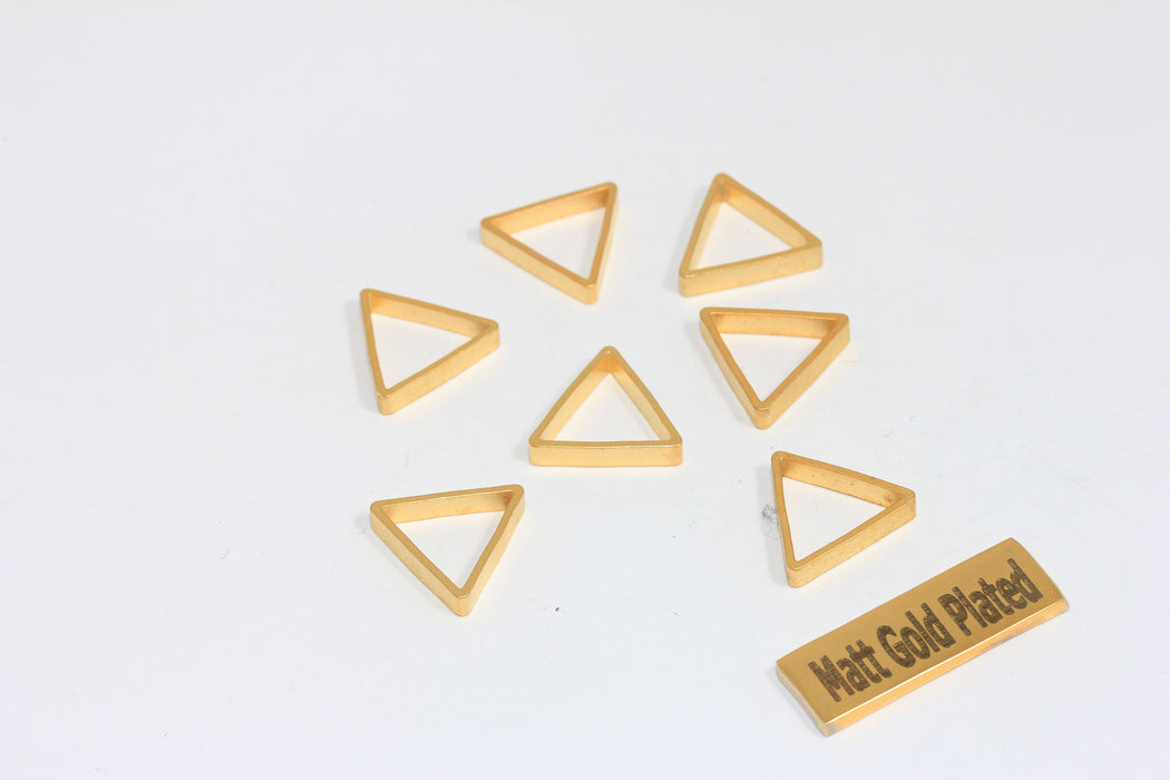 13x15mm 24k Matt Gold Plated Triangle Charm, Triangle Charms, BRT151