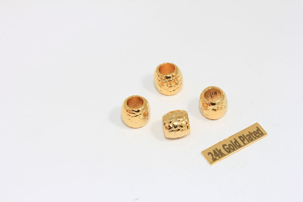 10x11mm 24k Shiny Gold Spacer Beads, Bracelet Charms,  BRT152