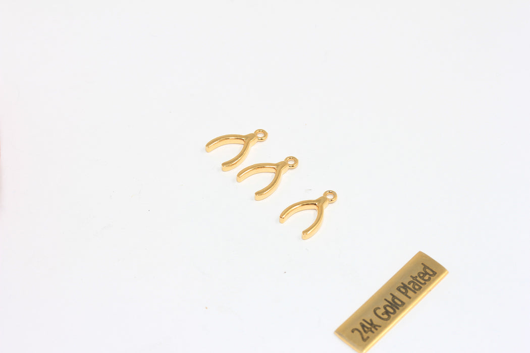 10x20mm 24 Ayar Parlak Altın Salkım Kolye, Şanslı, BRT716