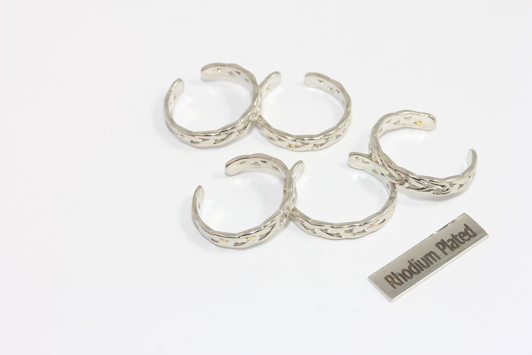 19mm Rhodium Plated Braided Rings, Braided String Ring, Adjustable Rings, Stacking Rings, Dainty Rings, BRT224