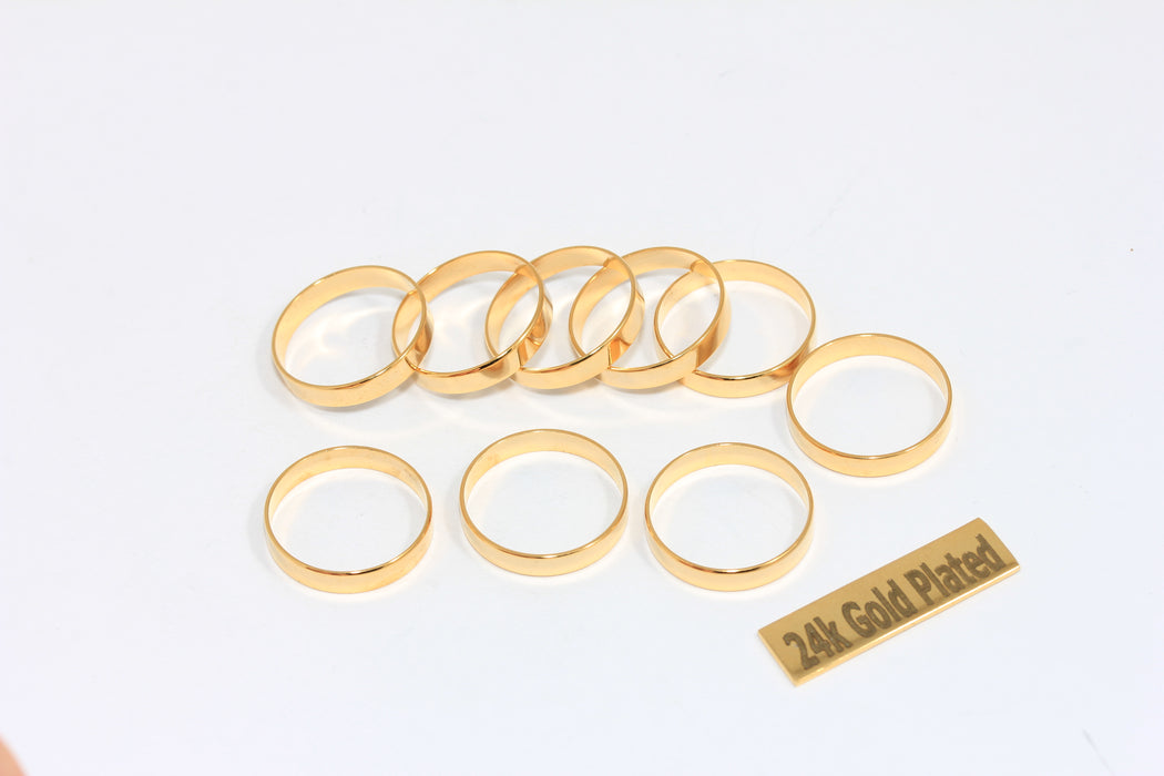 16mm Shiny Gold Plated Closed Ring, Connectors, Circle Connector Charms, BRT83