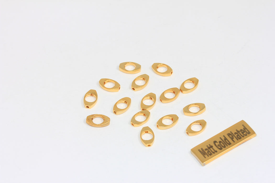 6x10mm 24k Matt Gold Beads, Oval Bracelet Beads,Plated  BRT74