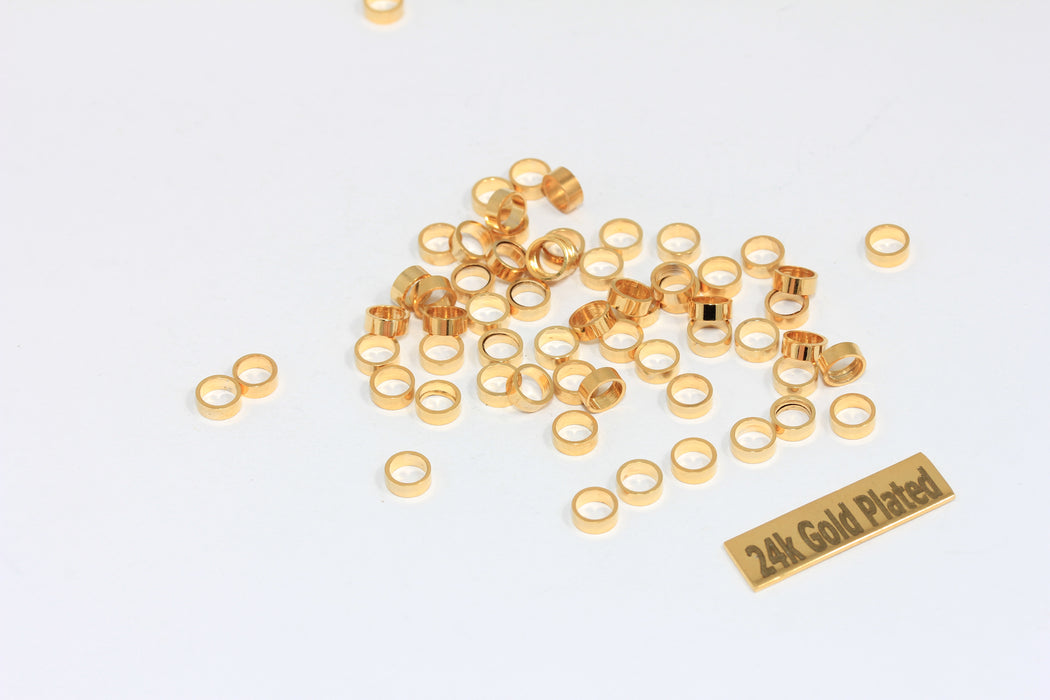 2x5mm 24k Shiny Gold Connector Ring, Connector BRT58