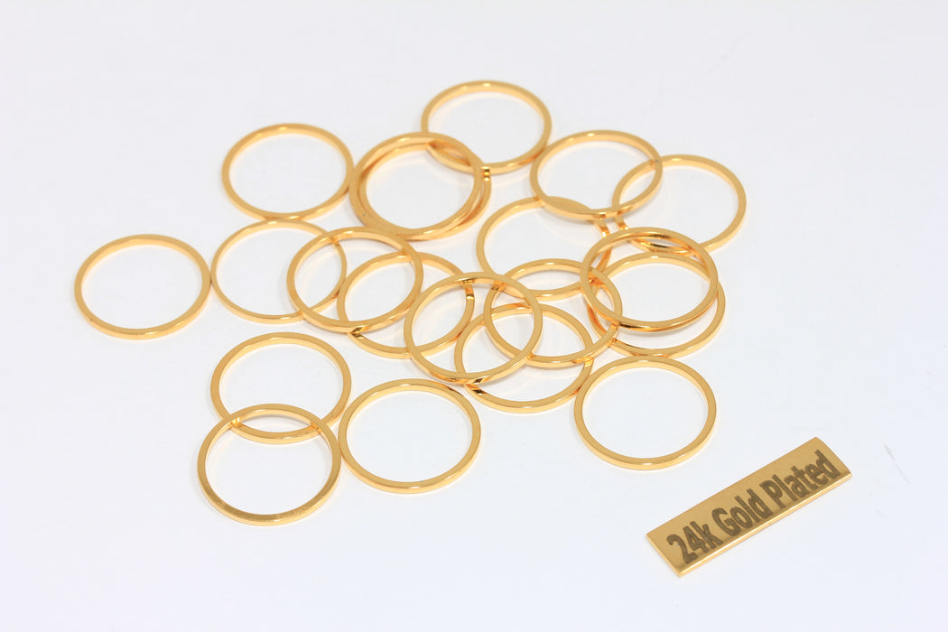 17mm Shiny Gold Closed Ring, Connectors, Circle Connector, BRT172