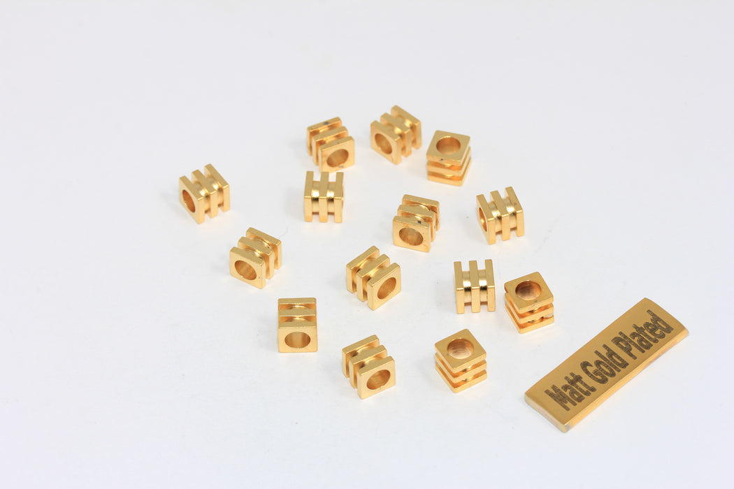 6mm 24k Matt Gold Cube Beads, Spacer Beads, Cubes, Cube Beads, Geometric Beads, BRT61