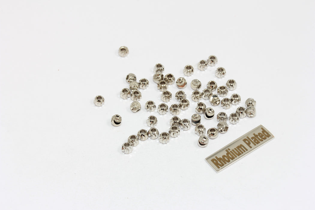 4mm Silver Plated Laser Cut Beads, Faceted Beads,laser cut BRT165