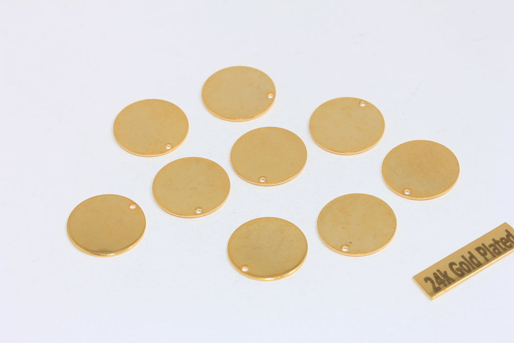 17 mm 24 Ayar Parlak Altın Madeni Paralar, Disk Takılar, Damgalama Etiketi, Bilezik Madeni Paralar, BRT191