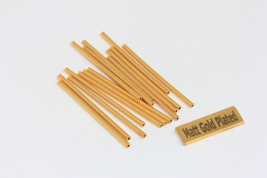 2x45mm Matt Gold Plated Tubes, Long Tube Bar, Spacer  BRT32