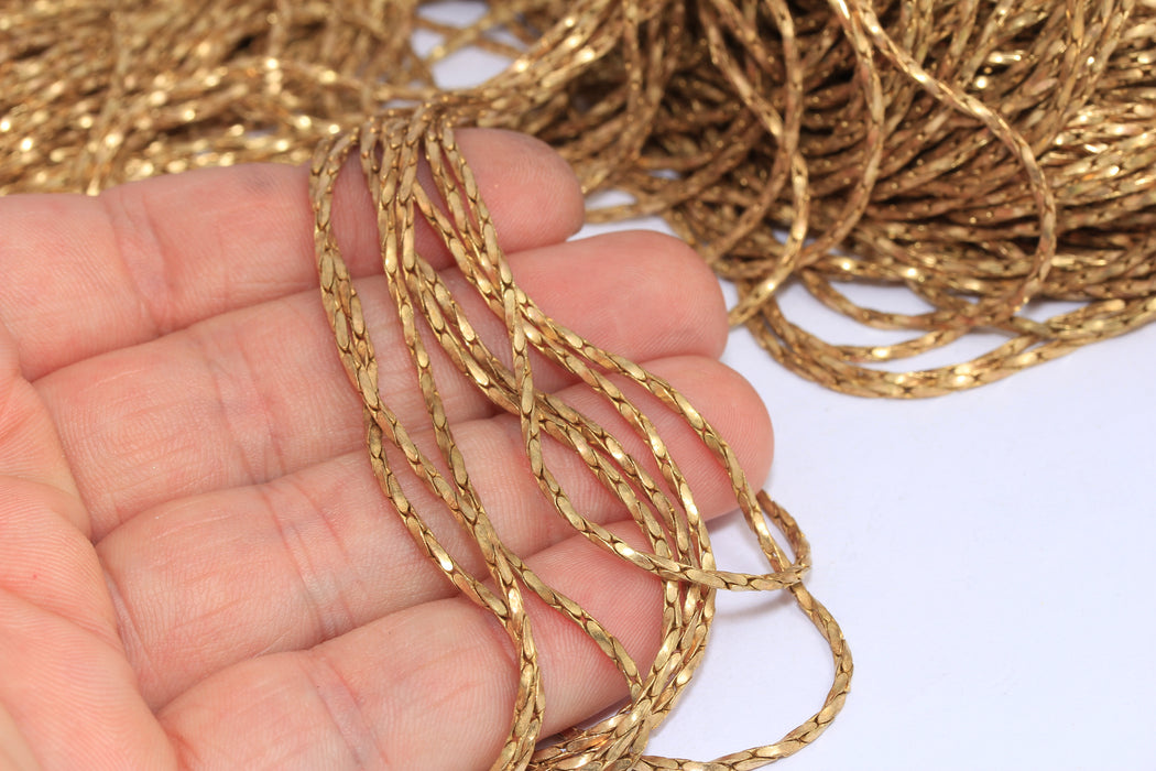 1,8mm Raw Brass Snake Chain, Tiny Snake Chain, Raw Brass Findings, KPT41-3