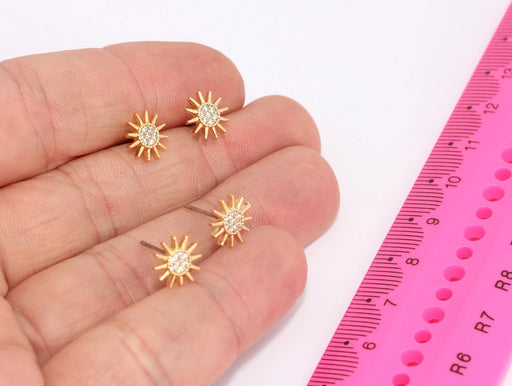 Micro Pave Sun Earrings