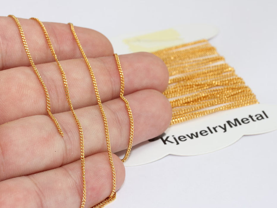 Catena in oro lucido 24k da 2,3 mm, catena a barra d'oro, catena per collana in oro, catena girocollo, catena a maglie larghe, BXB313-6