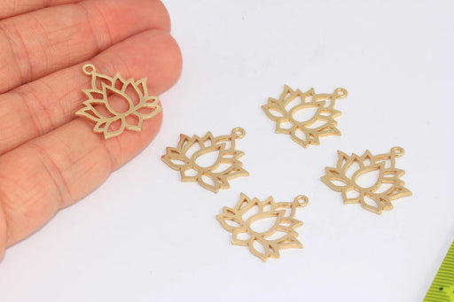 Brass Lotus Charms