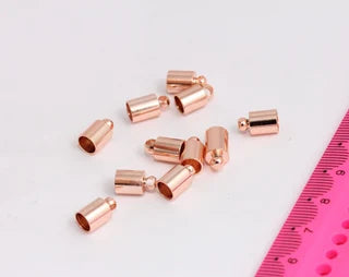 Rose Gold Bead Caps, Inner Size 5mm, Cord End, Cord Tip, MTE333