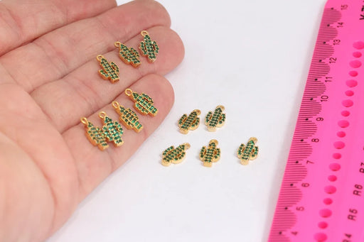 Shiny Gold Cactus Charms