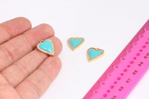 Shiny Gold Heart Charms