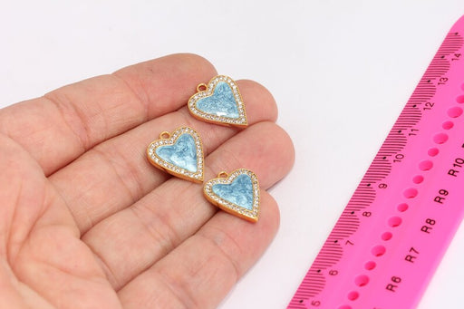 Shiny Gold Heart Charms