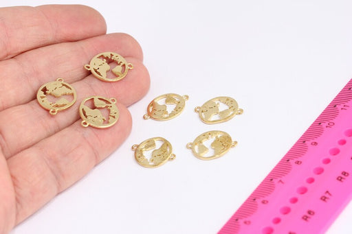 Brass World Map Bracelet