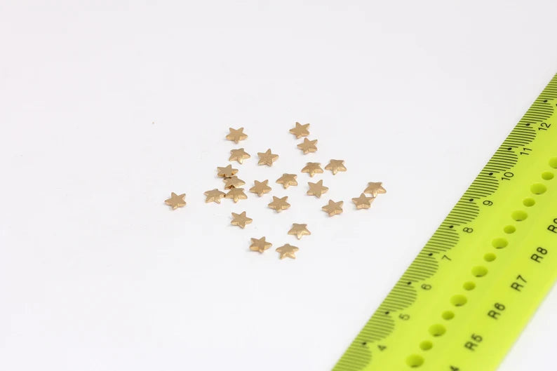 5mm Raw Brass Star, No hole star, Raw Brass Stamping , Star Jewelry, AE274