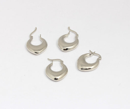 Heart Lever Back Earrings, Small Hoop Earrings