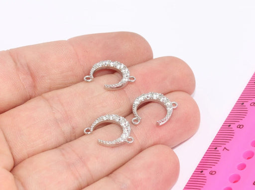 Rhodium Plated Moon Bracelet Charm