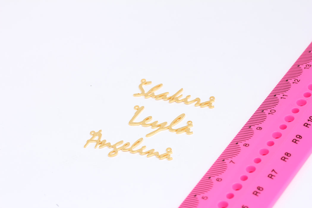 24k Shiny Gold Name Charms, Personalized Name Necklace,  SLM72