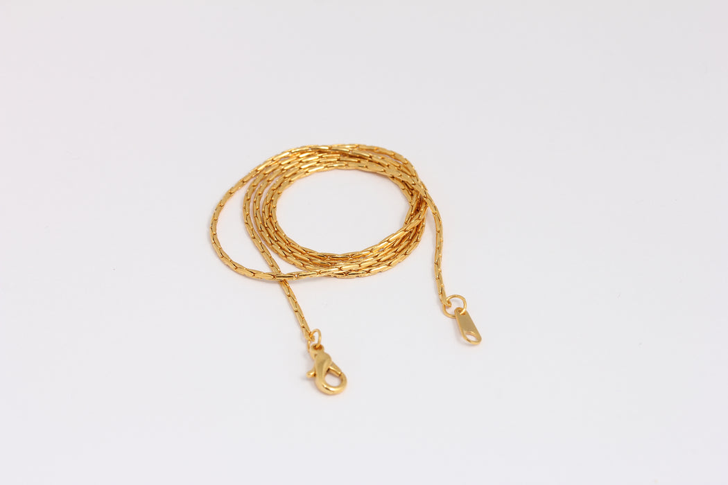 1,3mm 24k Shiny Gold Snake Necklace, Finished Snake Style Necklace, BXB395-8