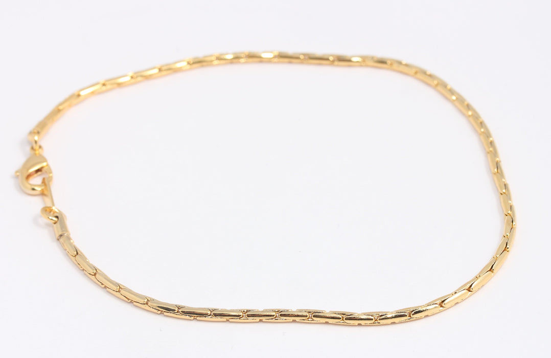 2,3mm 24k Shiny Gold Snake Bracelet, Tiny Snake Bracelets, BXB395-128