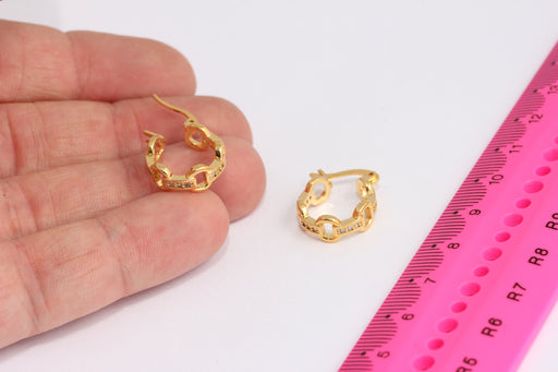 Earrings, Micro Pave Hoops