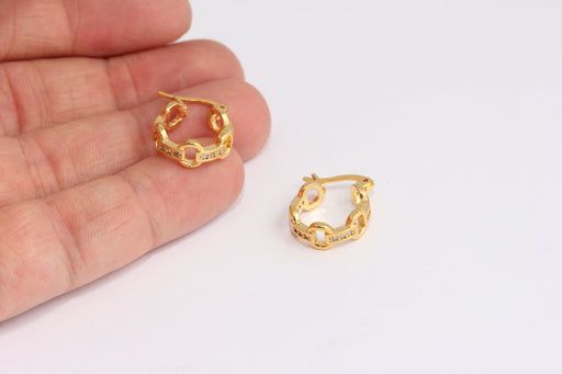 Earrings, Micro Pave Hoops