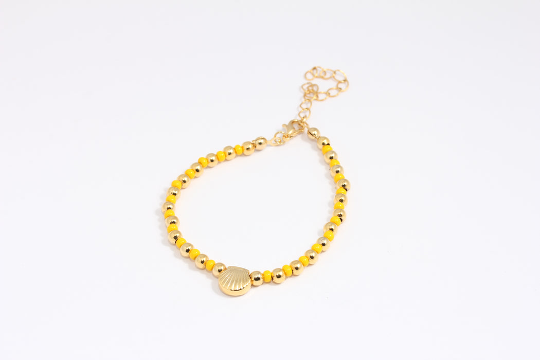 24k Shiny Gold Beaded Bracelet, Colorful Bracelet With Cute Beads, BLK4-3