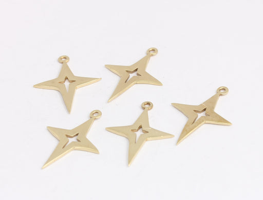 Brass North Star Charms