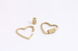Brass Heart Screw Clasp