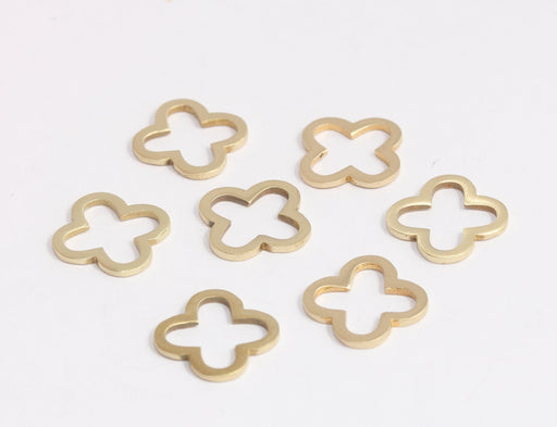 Brass Clover Flower Charms