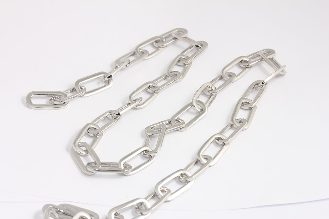 13x26mm Rhodium Plated Link Chain, Thick Link Chain, BXB170-4