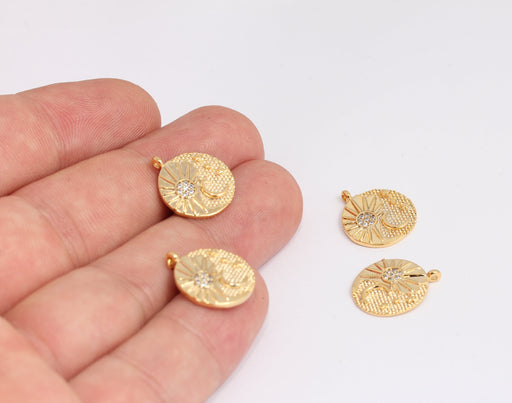 Shiny Gold CZ Moon