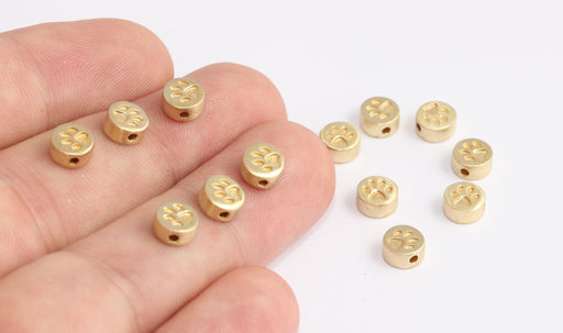 Brass Cat Paw Beads