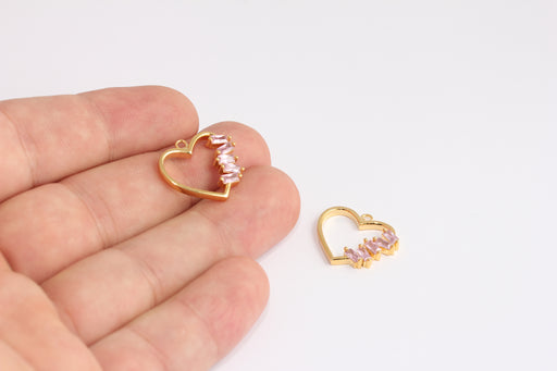 Shiny Gold CZ Heart