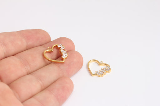 Shiny Gold CZ Heart