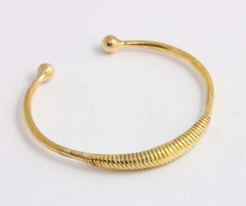 60mm Raw Brass Bracelet Cuff, Adjustable Wire Bracelet Bangle, BXB408-2