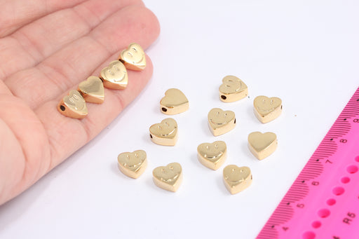 Shiny Gold Heart Charms