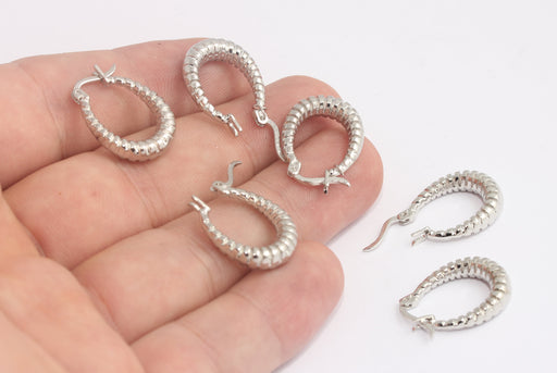 Textured Oval Hoops