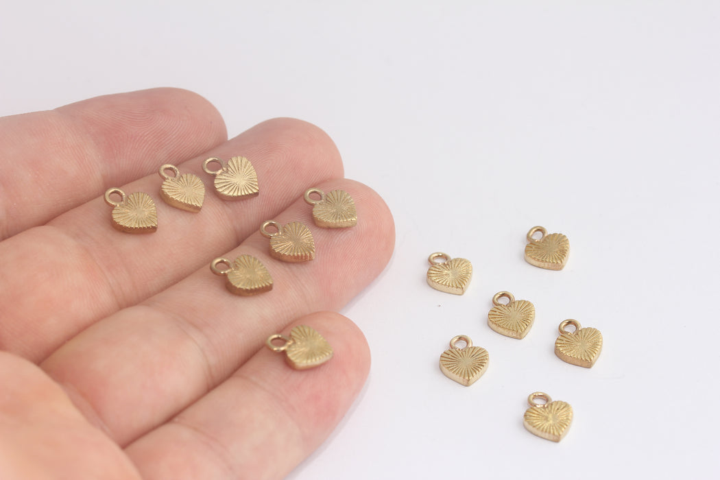 Brass Heart Charms